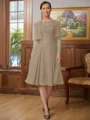 A-line kjole Scoop Knelengde Chiffong Brudens Mor Kjole med Blonder