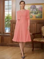 A-line kjole Scoop Knelengde Chiffong Brudens Mor Kjole med Blonder