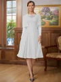A-line kjole Scoop Knelengde Chiffong Brudens Mor Kjole med Blonder