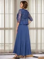 A-line kjole Scoop Applikasjoner Blonder Ankel-Lengde Chiffong Brudens Mor Kjole