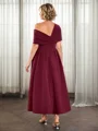 A-line Pleated Ankle-Length Stretch Crepe Mother of the Bride Dress