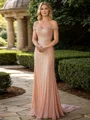 Sheath Andre Off the Shoulder Ermeløs Gulvlengde Brudens Mor Kjole