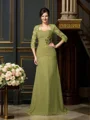A-line kjole Sweetheart Gulvlengde Chiffong Brudens Mor Kjolees Med Blomst