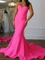 Sheath Sweetheart Court Train Stretch Crepe Dress