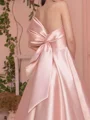 A-line kjole Rett Gulvlengde Satin Kjole