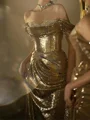 Sheath Bare Skuldre Plissert Bane-tog Paljett Kjole