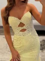 Sheath Sweetheart Applikasjoner Blonder Sweep/Børste train Tyll Ballkjole