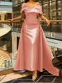 A-line kjole Spaghetti Volanger Bane-tog Satin Korsett Ballkjole