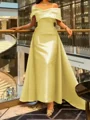 A-line kjole Spaghetti Volanger Bane-tog Satin Korsett Ballkjole