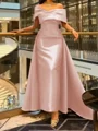 A-line kjole Spaghetti Volanger Bane-tog Satin Korsett Ballkjole