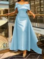 A-line kjole Spaghetti Volanger Bane-tog Satin Korsett Ballkjole