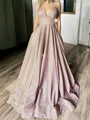 A-line kjole Spaghetti Volanger Gulvlengde Ballkjole