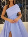 Ballkjole/Prinsesse En skuldret Sweep/Børste train Organza Ballkjole med Benspalte