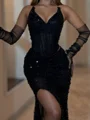 Sheath Sweetheart Paljett Gulvlengde Ballkjole