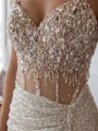 Sheath Sweetheart Rhinen Stein Sweep/Børste train Tyll Ballkjole