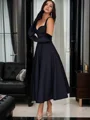 A-line kjole Sweetheart Te-Lengde Satin Ballkjole