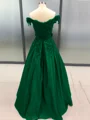 Ballkjole/Prinsesse Bare Skuldre Gulvlengde Satin Ballkjole med Applikasjoner Blonder