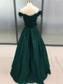 Ballkjole/Prinsesse Bare Skuldre Gulvlengde Satin Ballkjole med Applikasjoner Blonder