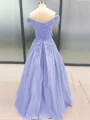 Ballkjole/Prinsesse Bare Skuldre Gulvlengde Satin Ballkjole med Applikasjoner Blonder