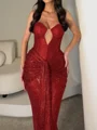 Sheath Sweetheart Plissert Gulvlengde Korsett Ballkjole