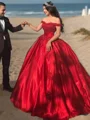 Ballkjole/Prinsesse Bare Skuldre Sweep/Børste train Satin Ballkjole med Applikasjoner Blonder