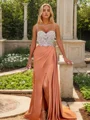 Sheath Spaghetti Applikasjoner Blonder Sweep/Børste train Sateng Kjole