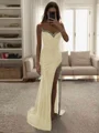 Sheath Sweetheart Rhinen Stein Sweep/Børste train Silkeeaktig Sateng Kjole