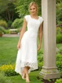 A-line kjole Scoop Asymmetrisk Blonder Brudekjoleres