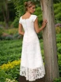 A-line kjole Scoop Asymmetrisk Blonder Brudekjoleres