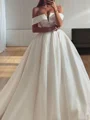 Ballkjole/Prinsesse Bare Skuldre Sweep/Børste train Satin Brudekjoleres