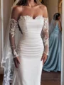 Sheath Sweetheart Profilering Gulvlengde Satin Convertible Brudekjoler