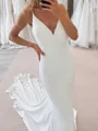 Sheath Spaghetti Applikasjoner Blonder Katedral Slep Charmeuse Brudekjoler