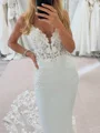Sheath Spaghetti Applikasjoner Blonder Katedral Slep Charmeuse Korsett Brudekjoler