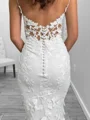 Sheath Spaghetti Applikasjoner Blonder Katedral Slep Silkeeaktig Sateng Brudekjoler