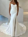 Sheath Sweetheart Plissert Katedral Slep Korsett Brudekjoler