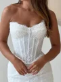 Havfrue Rett Applikasjoner Blonder Katedral Slep Blonder Brudekjoler