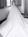 A-line kjole Torget Plissert Katedral Slep Strekk Crêpe Korsett Brudekjoler