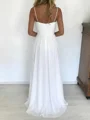 A-line kjole Spaghetti Blonder Gulvlengde 30D Chiffong Brudekjoler