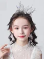 Fascinerende kobber med imitert perle tiara (med øredobber)