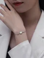 Elegant sølv med rhinestone armbånd