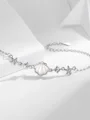 Elegant sølv med rhinestone armbånd