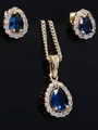 Stilige legering med rhinestone halskjeder (med øredobber)