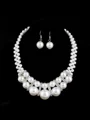 Pen Legering med Etterligning Perle Juvelry Set