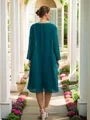 A-line kjole Chiffong Ruched V-hals Kortermer Knelengde Brudens Mor Kjole