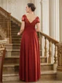 A-line kjole Chiffong Ruched V-hals Kortermer Asymmetrisk Brudens Mor Kjole