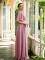 A-line kjole Chiffong Ruched V-hals Halvlang Gulvlengde Brudens Mor Kjole