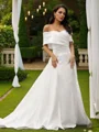 Sheath Satin Ruched Bare Skuldre Ermeløs Kapell Slep Brudekjoler