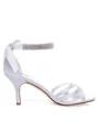 Dame Sateng Peeptoe Stiletto Hæl Silke Bryllupssko