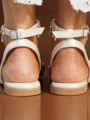 Women's PU With Rhinestone Peep Toe Flat Heel Wedding Shoes