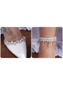 Dame PU med rhinestone åpen tå chunky hæl bryllupssko
